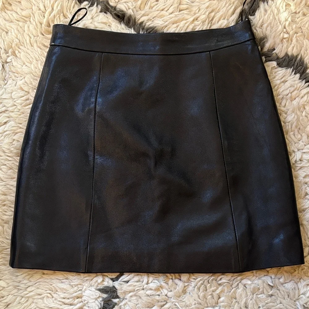 IRO Black Leather Mini Skirt